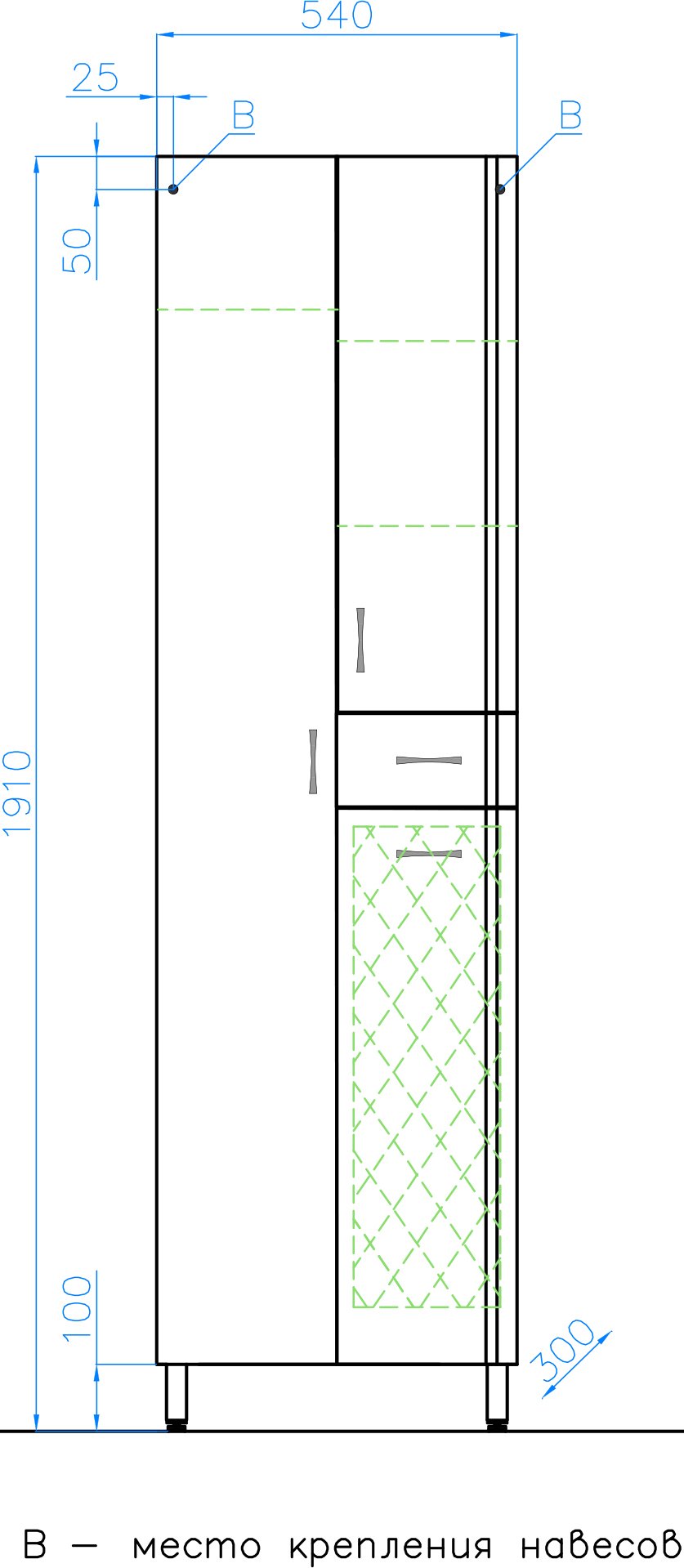 Шкаф-пенал Style Line  54 см  ЛС-00000449 - 3