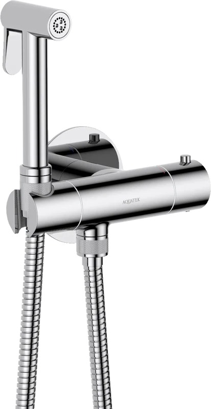 Гигиенический душ AQUATEK Оберон AQ1027CR со смесителем, С ВНУТРЕННЕЙ ЧАСТЬЮ, хром - 1