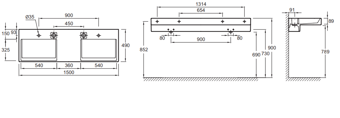 Подвесная раковина Jacob Delafon Terrace  EXA9112-00 - 1