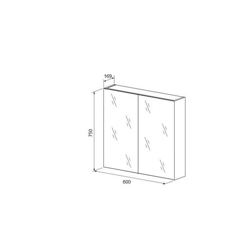 Зеркало-шкаф Бриклаер Хелена 60х75  4627125416439 - 3