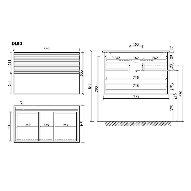 Тумба под раковину Sancos Delta 79х44 белая - светлое дерево DL80W - 3