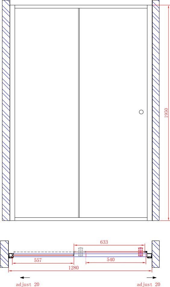 Душевая дверь в нишу Cezares Anima W BF1 130 P Cr ANIMA-W-BF-1-130-P-Cr - 4