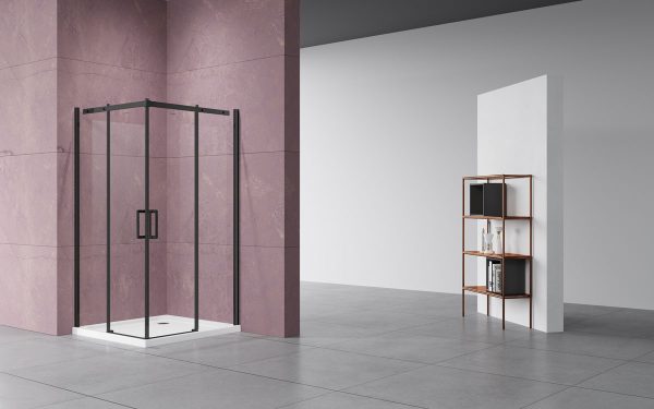 Душевой уголок Vincea Dice 90х90 профиль черный стекло прозрачное VSS-4D900CLB - 1