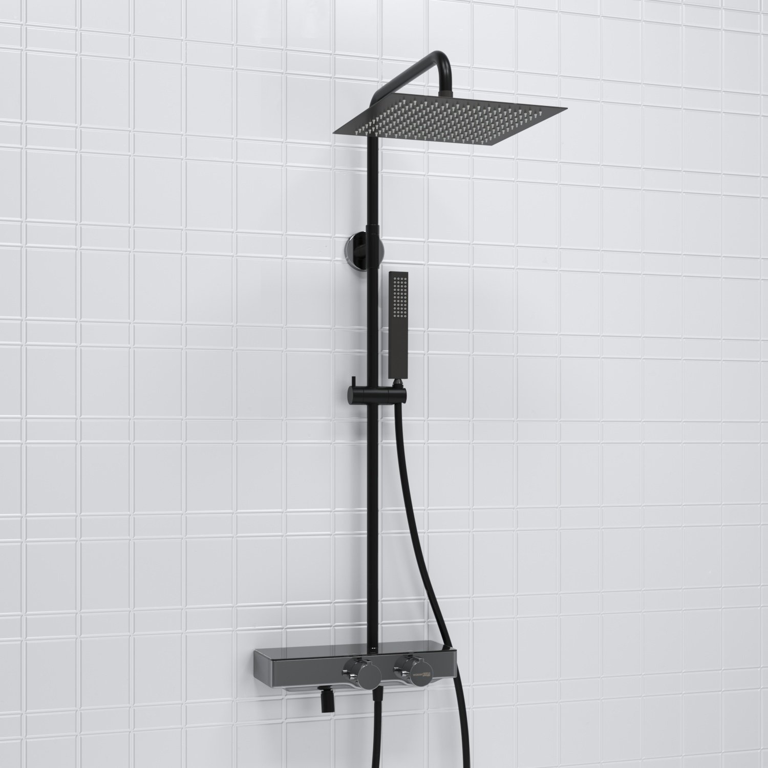 Душевая система WasserKraft 30 с термостатом черный матовый - хромоникель A114.162.218.CB Thermo - 1