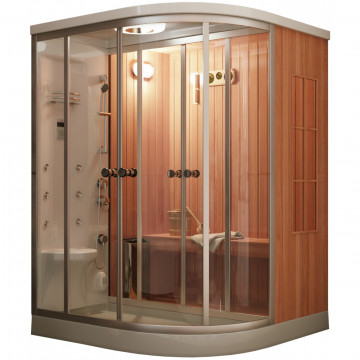 Душевая кабина Frank 150х150 правая с финской сауной F-915 R - 0