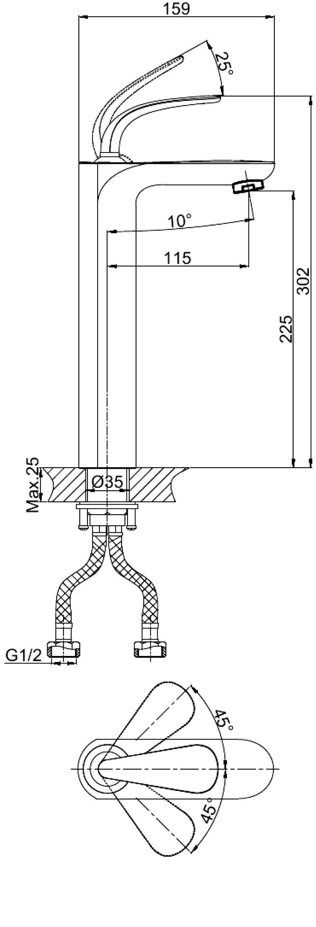 Смеситель для раковины D&K DA1022041 - 1