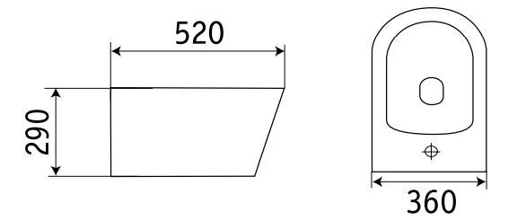 Биде подвесное Ceramalux белый  NS-5376 - 2