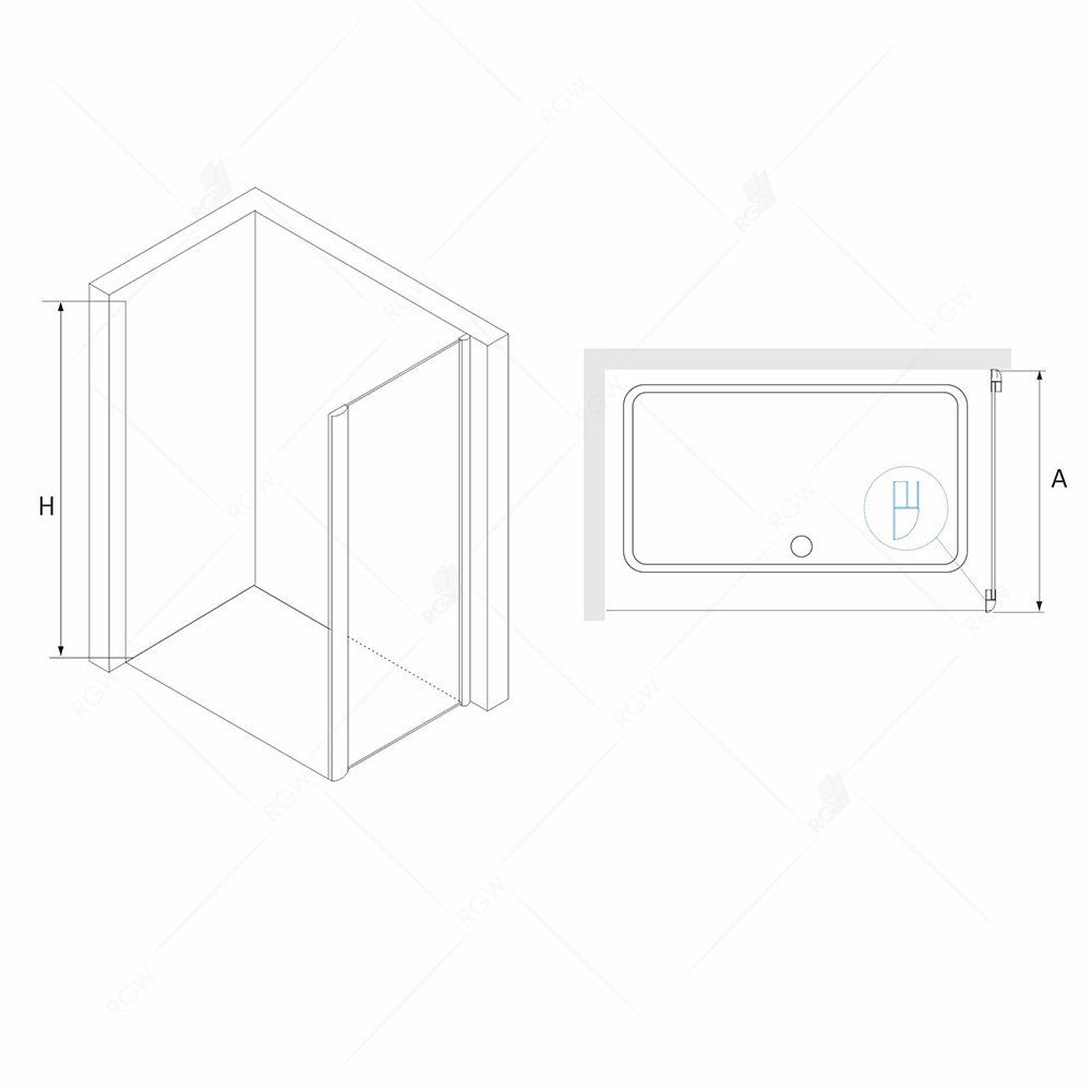 Боковая панель  70*195, RGW Z-01 (Easy) . Хром/Прозрачное/6 мм(PA-11;12) 01220107-11 - 0
