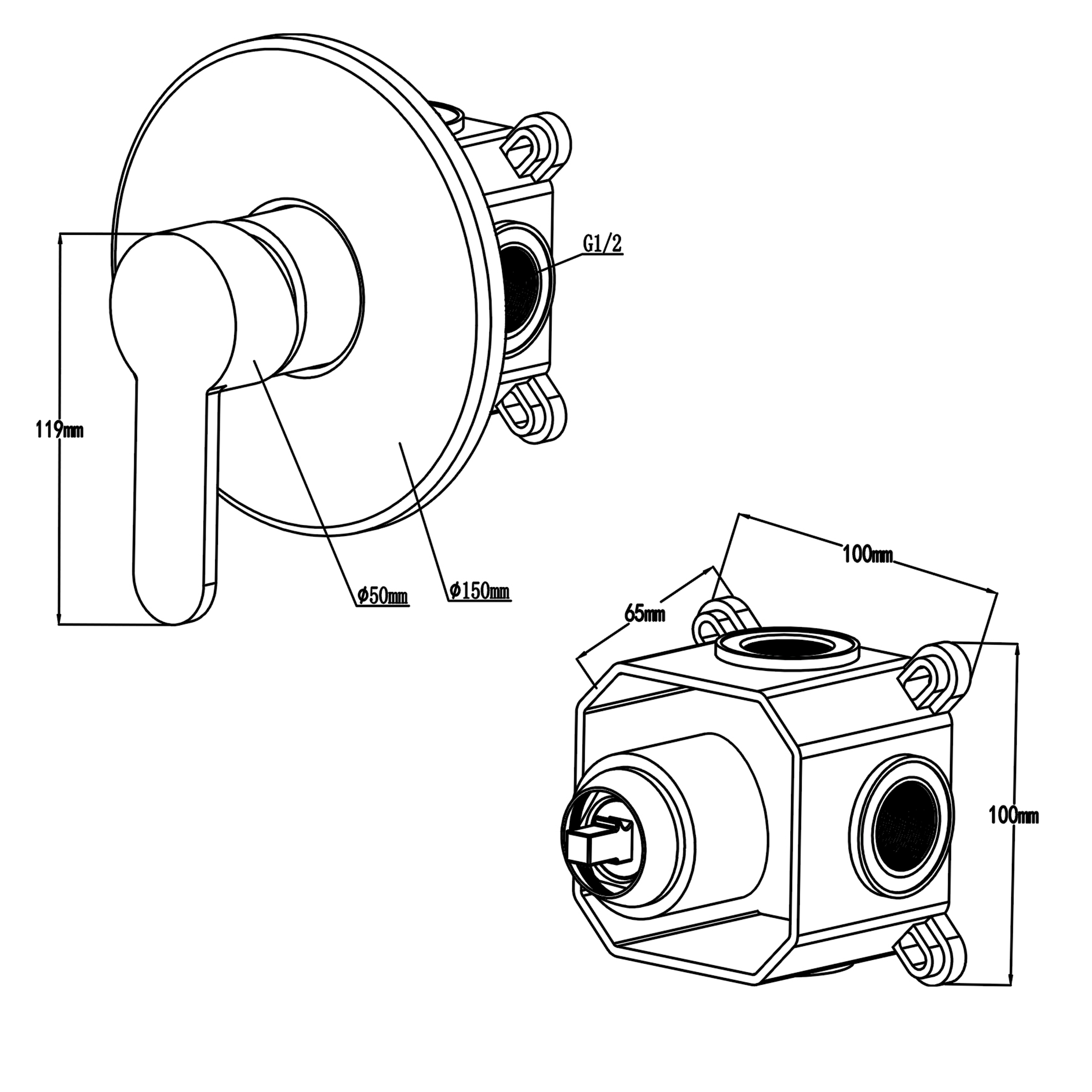 Swedbe Platta Душевой комплект со встроенным смесителем с монтажным боксом 5528 - 5