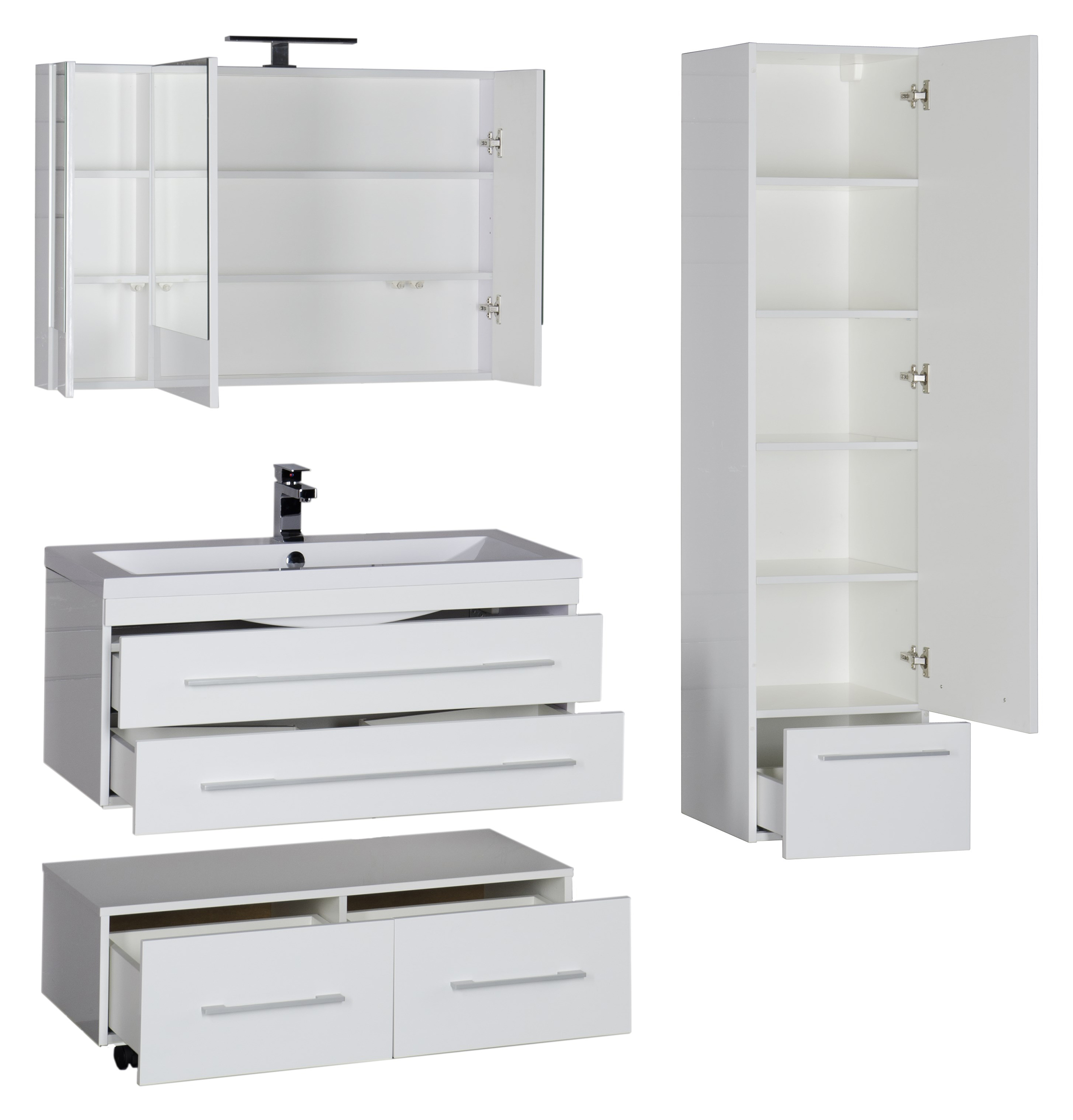 Зеркало-шкаф Aquanet Нота 100 камерино белый 165372 - 20