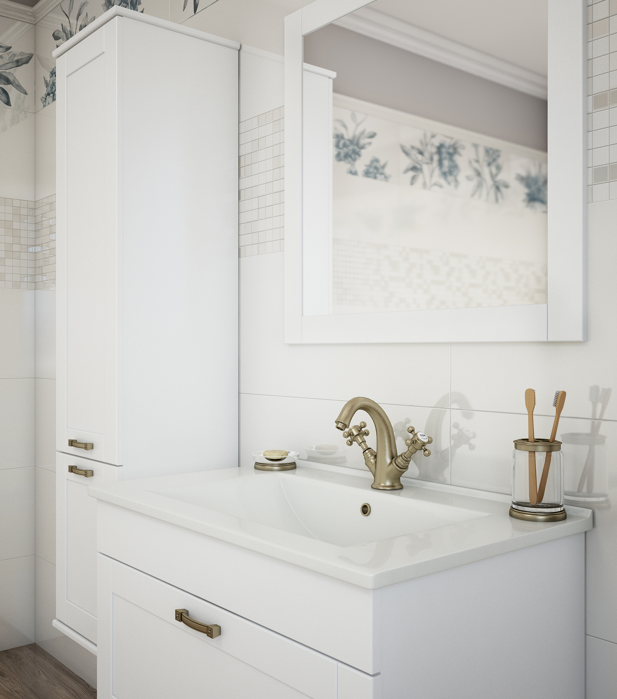 Шкаф-пенал Sanflor Ванесса L подвесной, белый С000005888 - 4