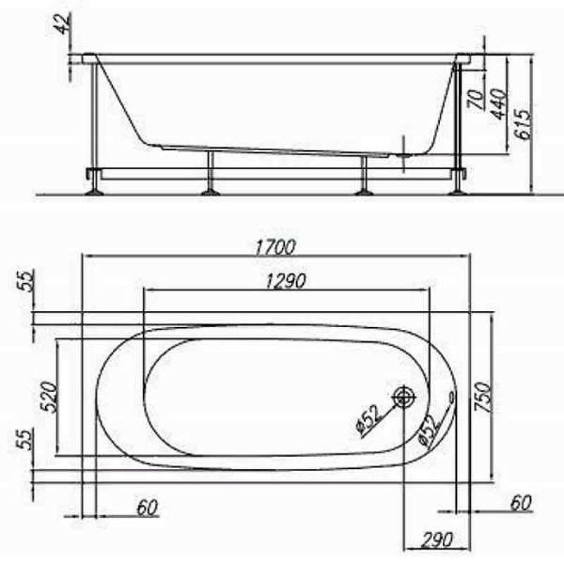 Акриловая ванна Kolpa San Tamia 170х75 белая 567290 - 2