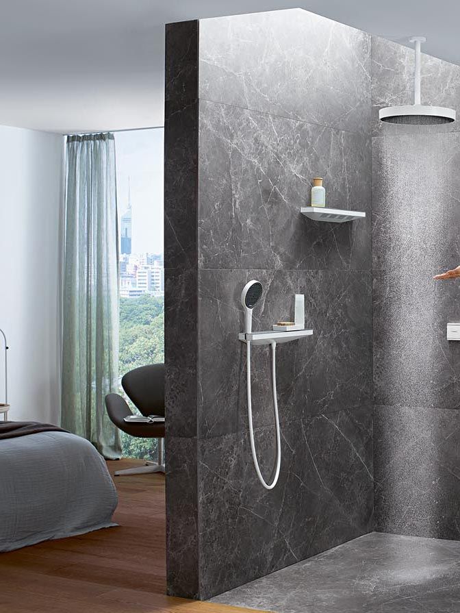 Шланговое подключение Hansgrohe Rainfinity Porter 500 26843700 с полкой и держателем - 3