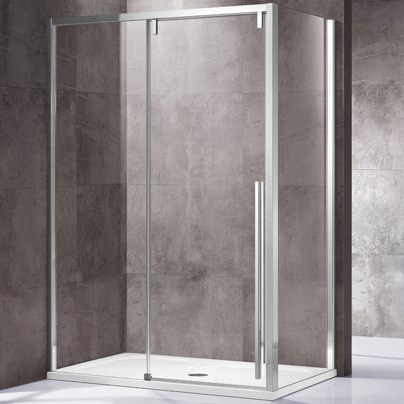 Душевой уголок Vincea Lugano 140х80 хром стекло прозрачное VSR-1L8014CL-1 - 0