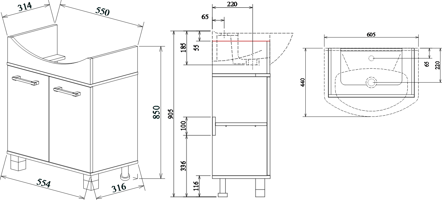 Мебель для ванной Sanflor Толедо 60 венге, орегон - 12