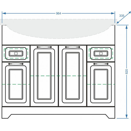 Тумба под раковину Stella Polar Кармела Элеганс 105 белый SP-00001149 - 3