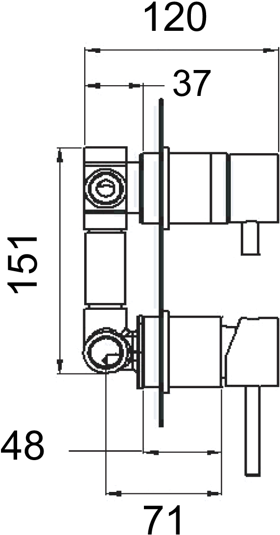 Смеситель для ванны с душем Remer X Style X93 С ВНУТРЕННЕЙ ЧАСТЬЮ - 1