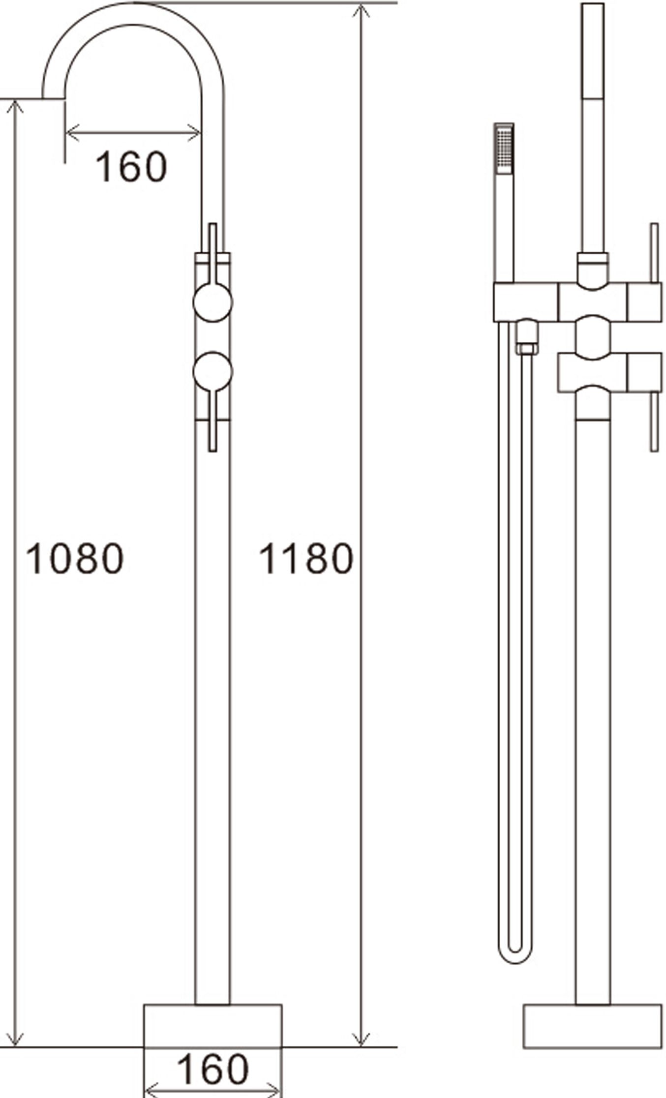 Смеситель Swedbe Spira 4004 напольный - 1