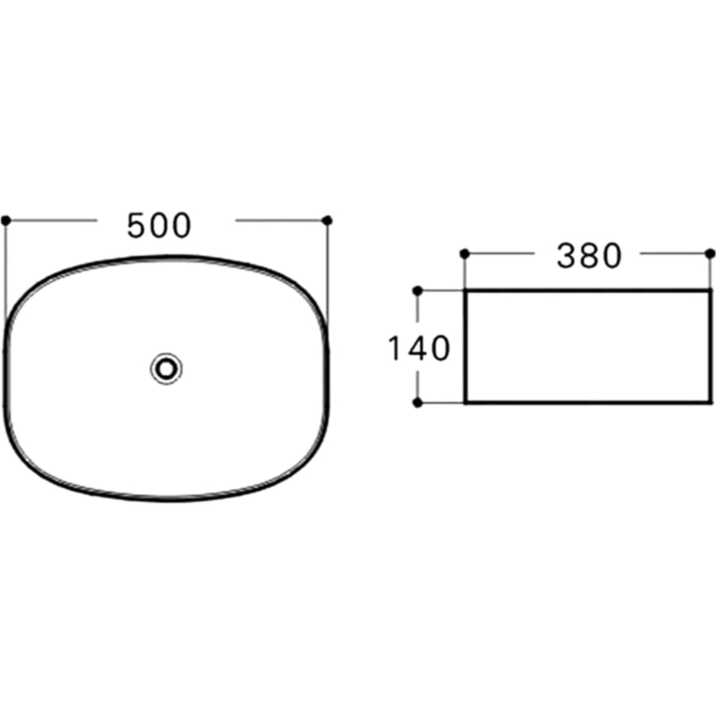 Накладная раковина Vincea 50 белая VBS-305 - 1