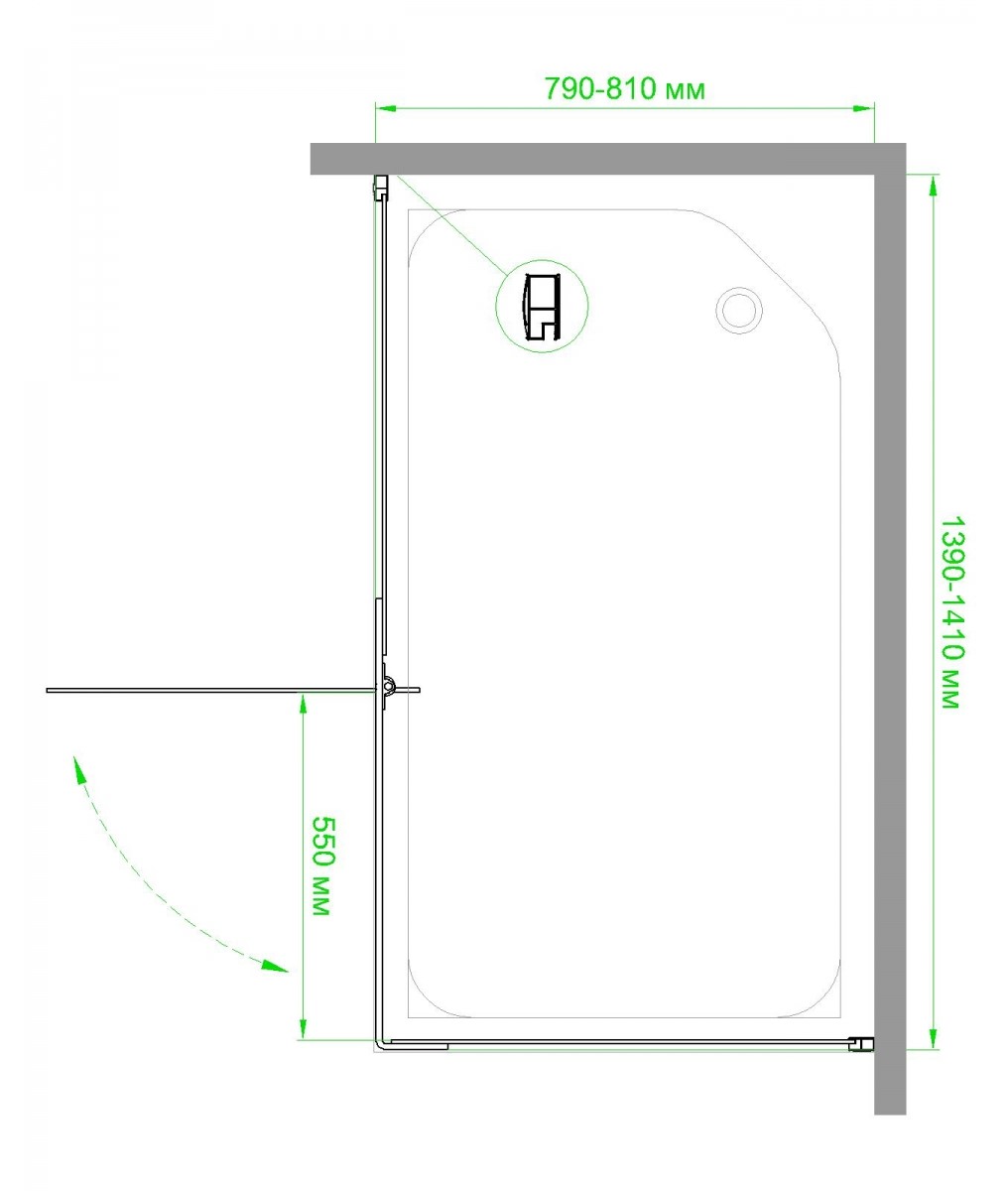 Душевой уголок Royal Bath HPV 140х80 с поддоном профиль белый стекло матовое RB8140HPV-C - 4