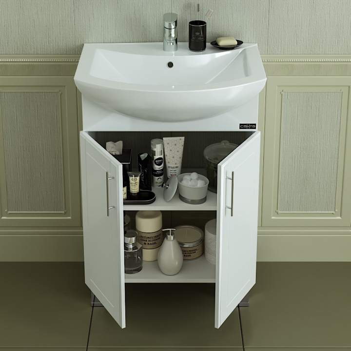 Тумба с раковиной напольная Санта Дублин 60 белый - 1