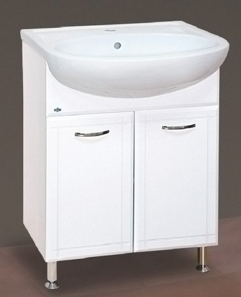 Тумба с раковиной Misty Уют 60 прямая белая - 2