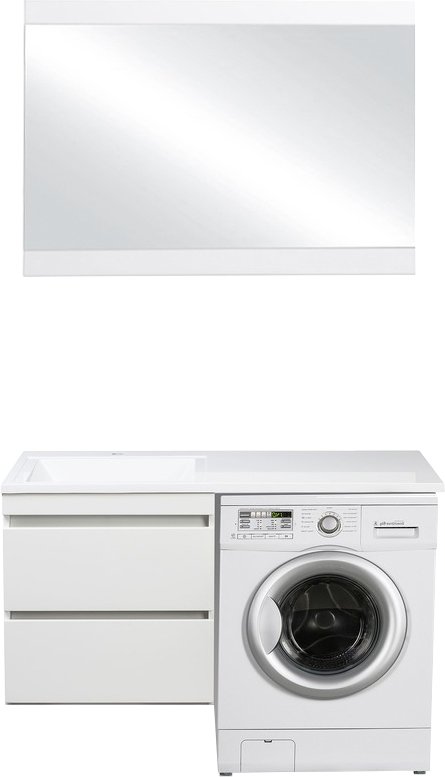 Тумба с раковиной Style Line Даллас 120 Люкс Plus подвесная, белая - 2