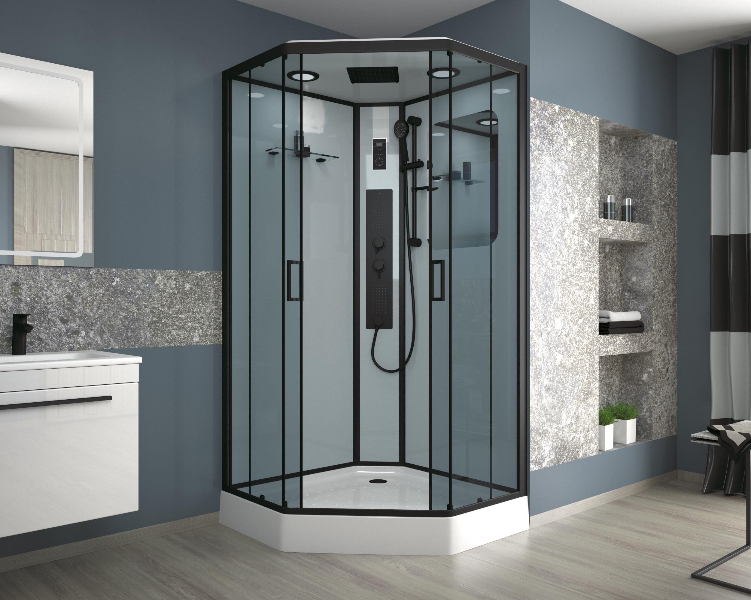 Душевая кабина Niagara Premium NG-6901-01GD BLACK 90х90х220 черная 69010134GDBLACK - 1