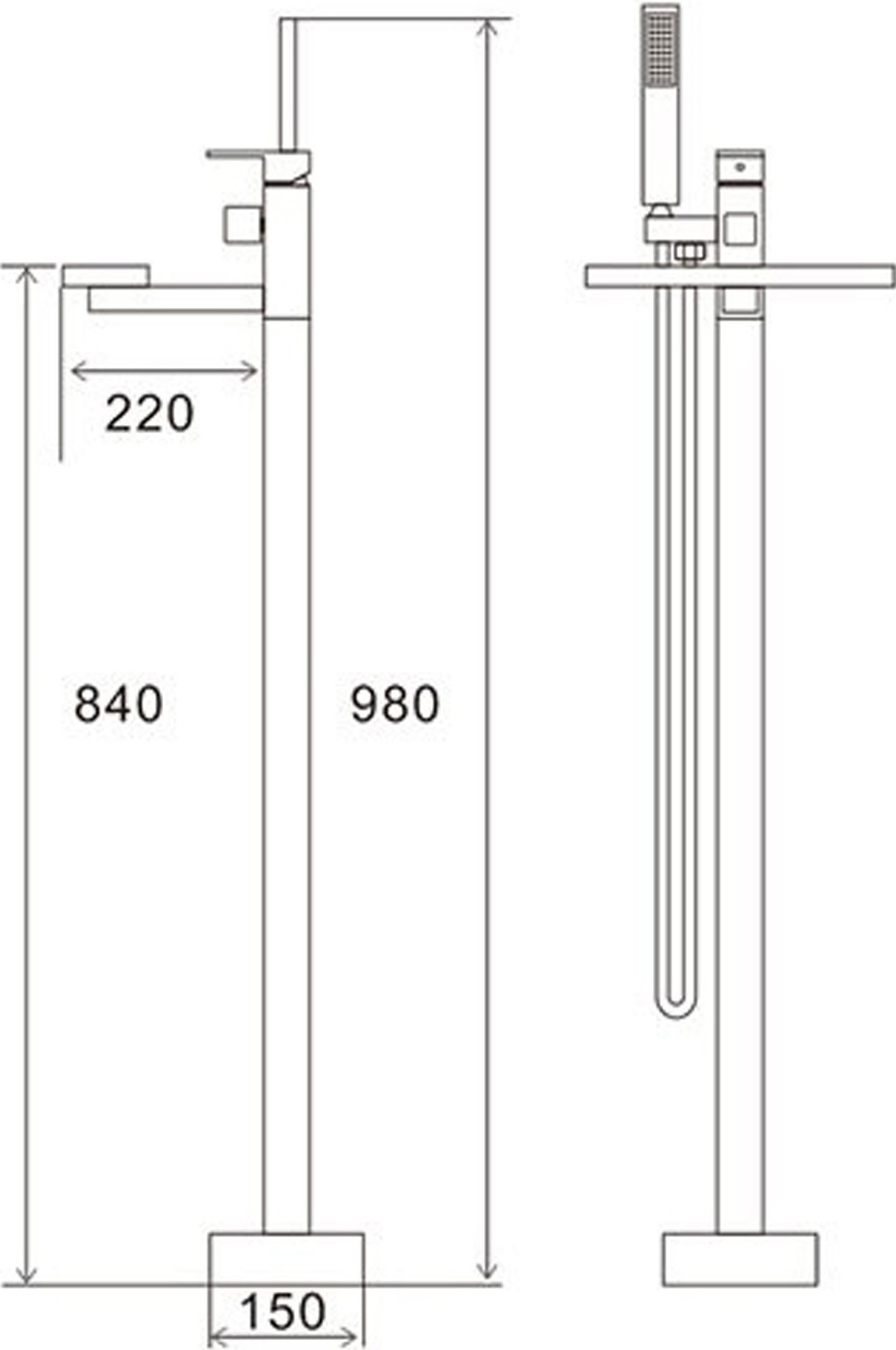 Смеситель Swedbe Spira 4008 напольный - 1