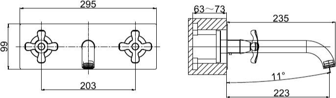 Смеситель для раковины D&K DA141-2  DA1414401 - 2