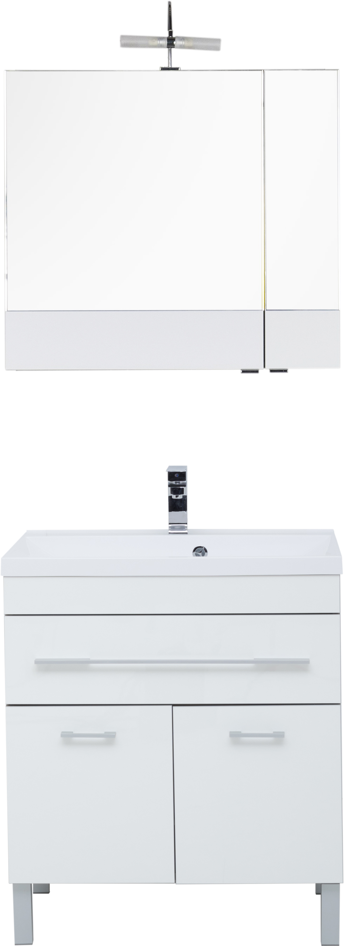 Мебель для ванной Aquanet Верона 75 белая, 1 ящик, 2 двери - 5