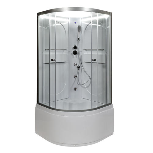 Душевая кабина Deto L 90х90 с гидромассажем, хром  L690NLED+GM - 0