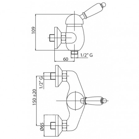 Смеситель для душа Cezares Elite хром  ELITE-DM-01-M - 1