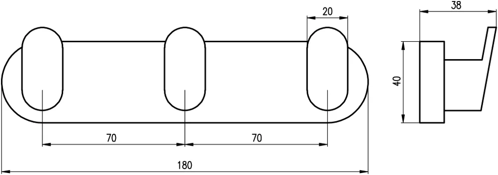 Крючок тройной Rav Slezak Yukon черный матовый YUA0105CMAT - 1