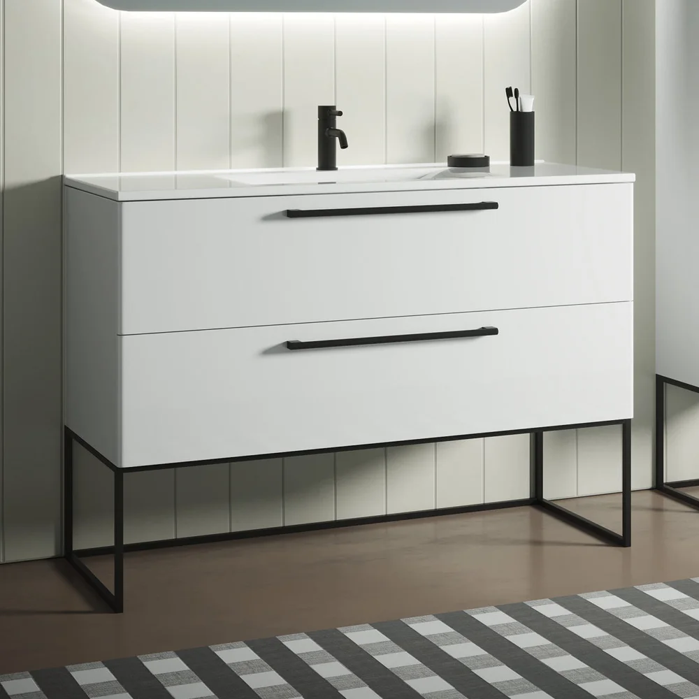 Тумба с раковиной Sanvit Сити 120 белый глянец - 1