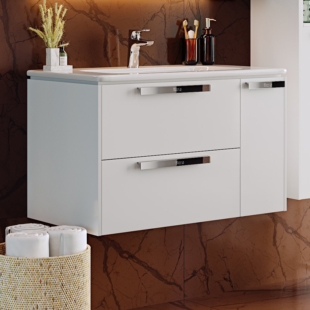 Тумба для комплекта Roca Lago 80 белый глянец 857296806 - 0