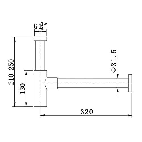 Сифон для раковины Black&White Universell черный матовый 8705U - 2