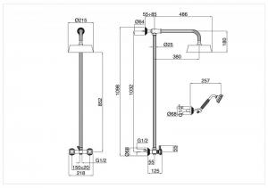 Душевая стойка Cezares Olimp бронза  OLIMP-CD-02-M - 1