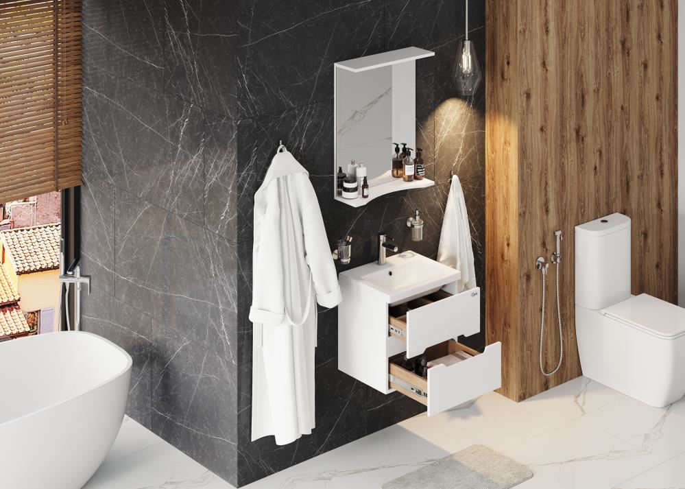 Тумба с раковиной Onika Айленд 50 белый (105021) - 3