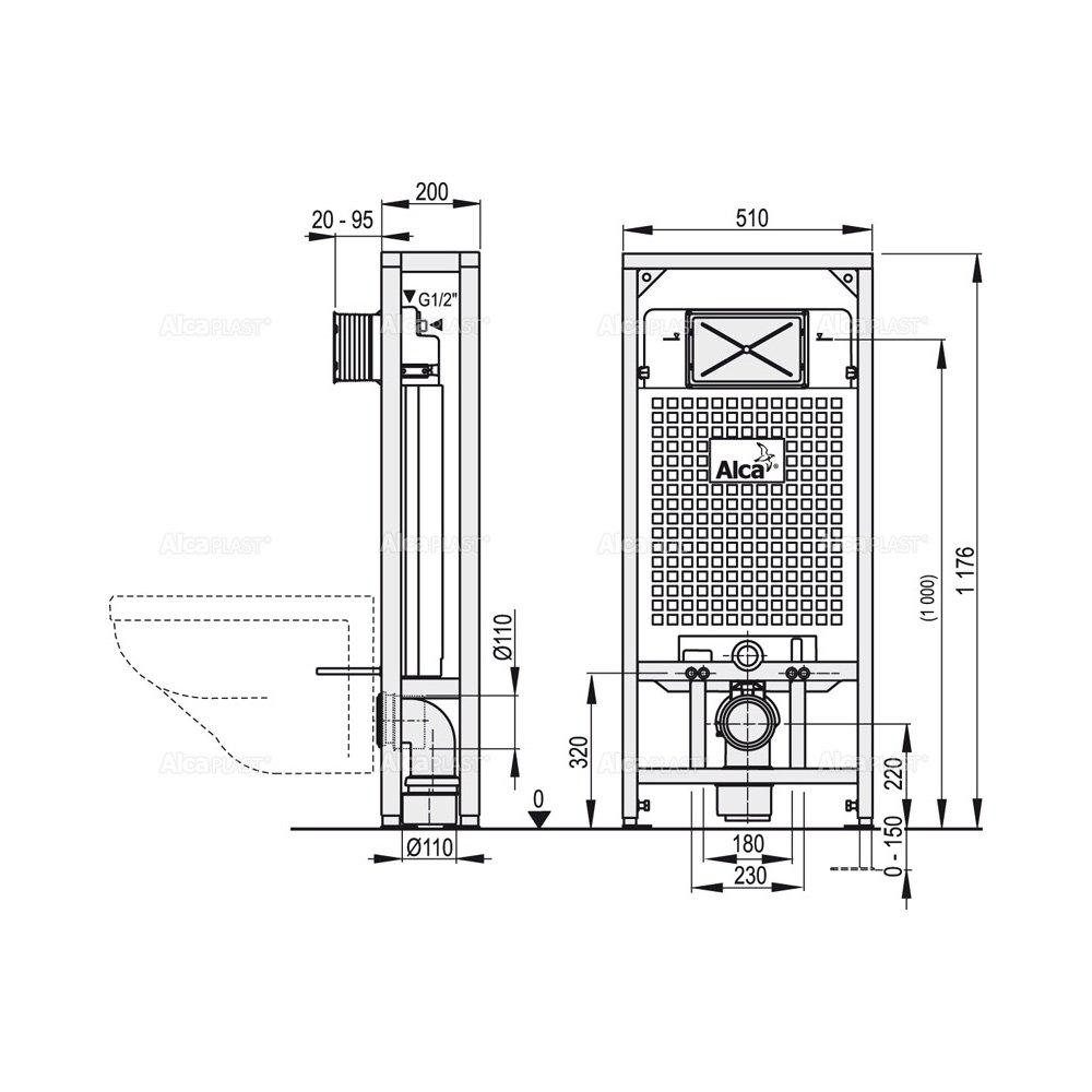 Инсталляция для унитаза AlcaPlast   AM116/1120 - 1