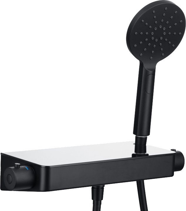 Термостат Allen Brau Fantasy 5.11002-31 для душа, чёрный матовый - 0