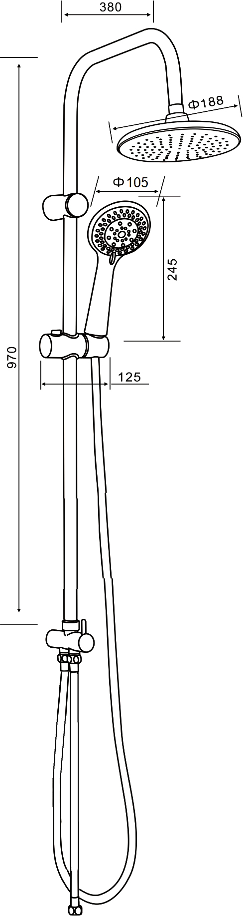 Душевая стойка STWORKI Копенгаген KP-06cr - 6