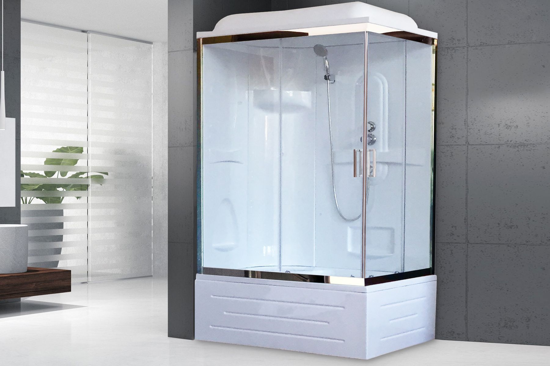 Душевая кабина Royal Bath BP 100x80 L профиль белый стекло прозрачное RB8100BP1-T-L - 1