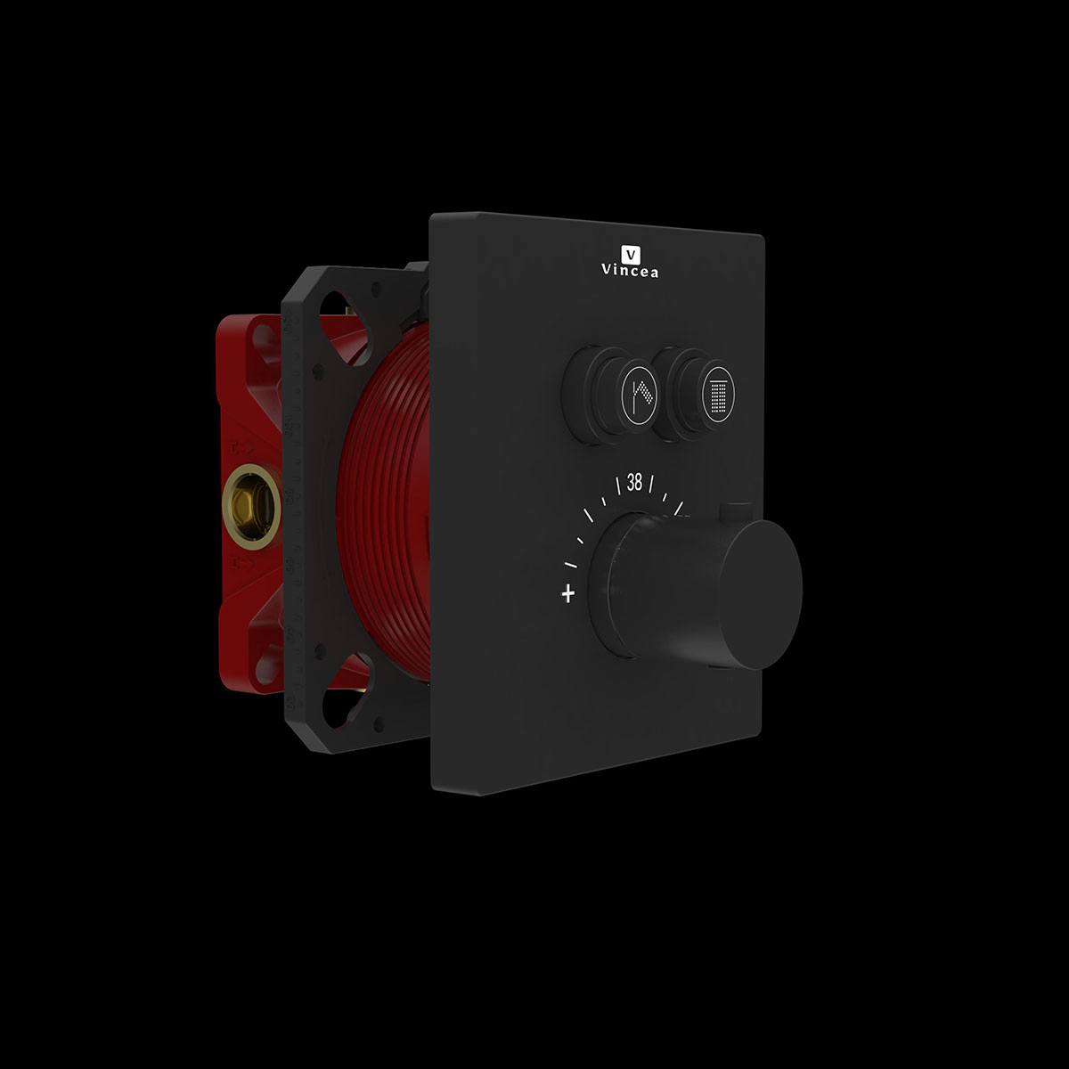 Смеситель для душа Vincea термостатический черный VSCV-321TMB - 0