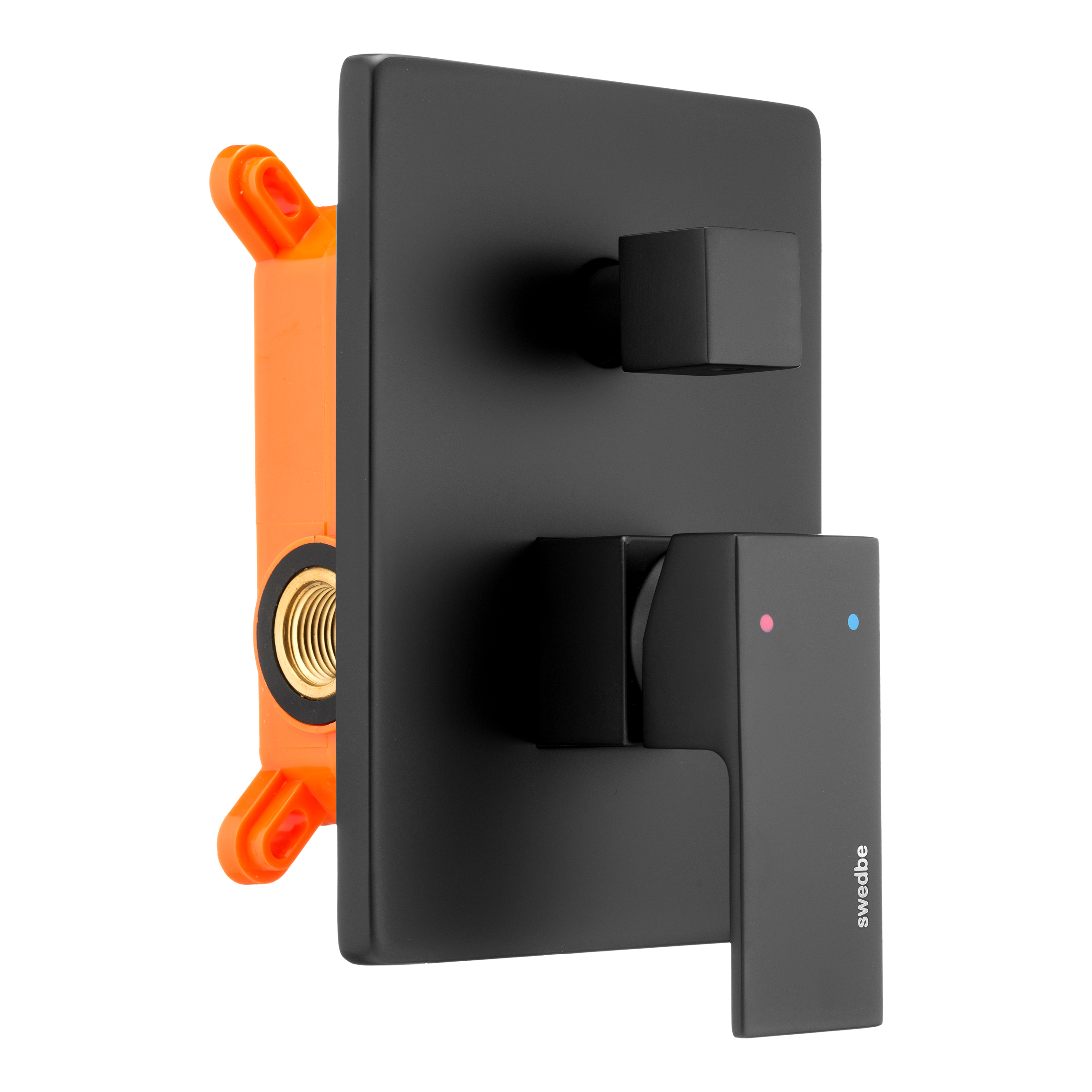 Swedbe Platta Смеситель встраиваемый подключение на 2 выхода в монтажном боксе, цвет: черный 5519B - 6