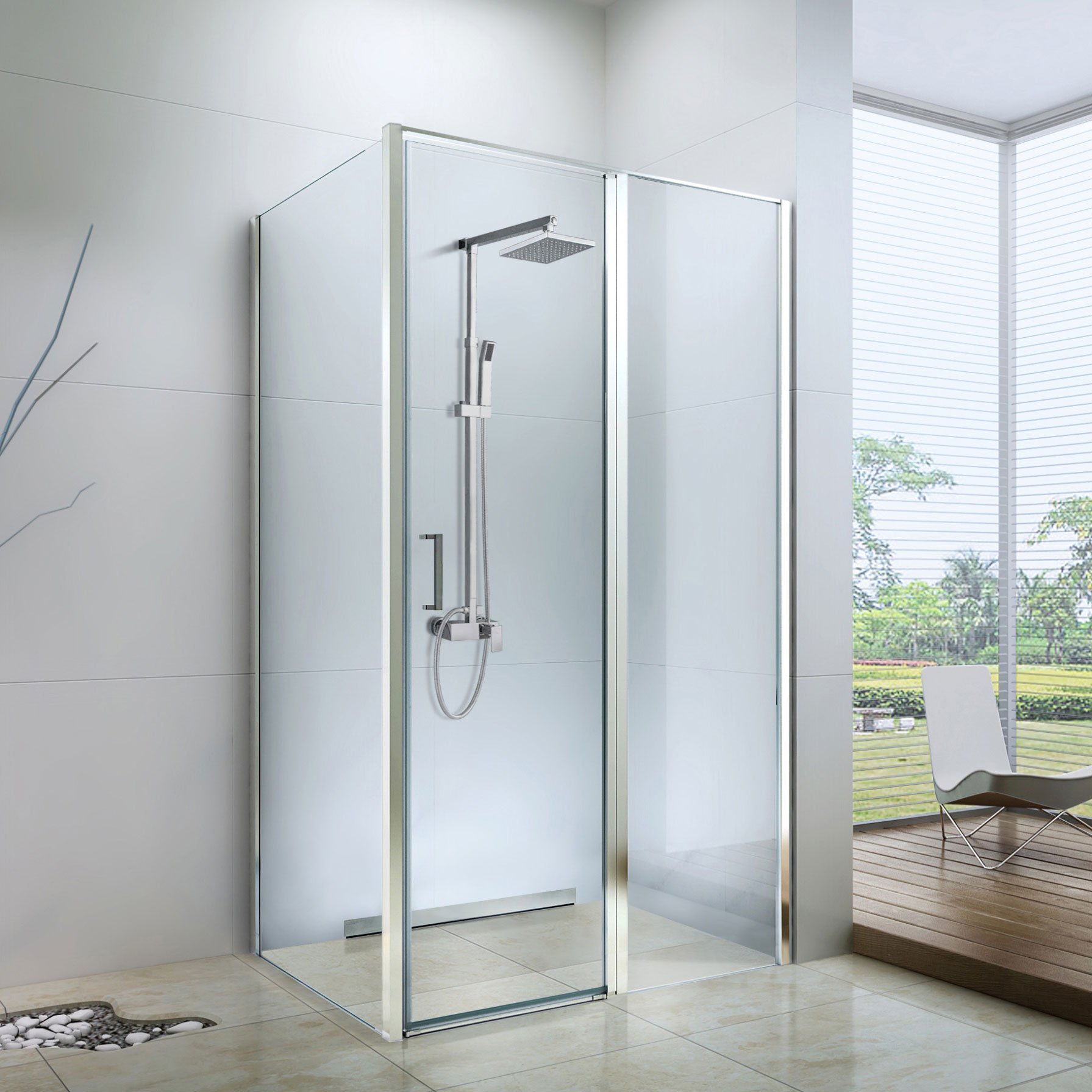 Душевой уголок Berges Wasserhaus Urban 061011 90х90, профиль хром сильвер - 0