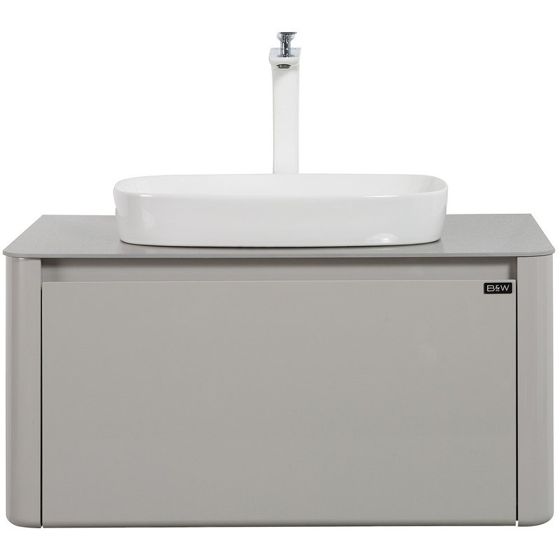 Тумба с раковиной Black&White Universell 80 серая глянцевая 915800 - 0