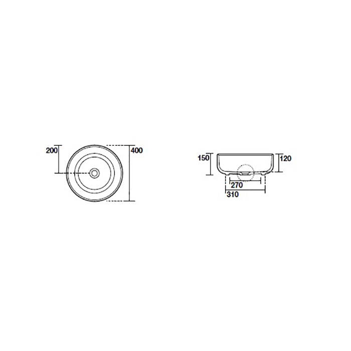 Kerasan Nolita Раковина чаша d 40 h 15см,, без отв под смеситель, цвет белый матовый 534430 - 2