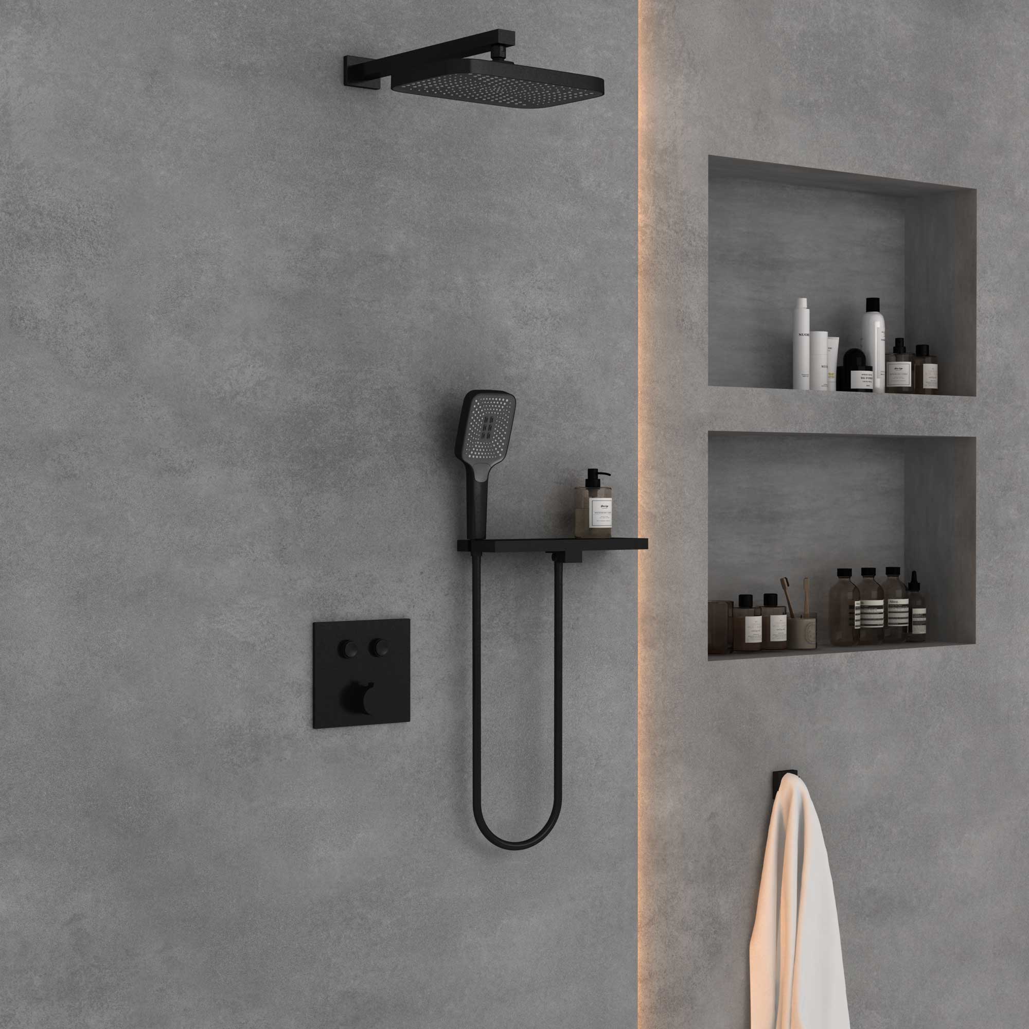 Душевой комплект Vincea с термостатом черный матовый VSFW-4211RMB - 2