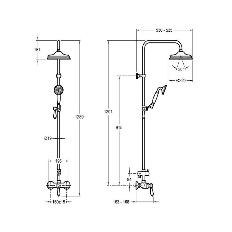 Душевая стойка Jacob Delafon Louise E24368-CP - 2